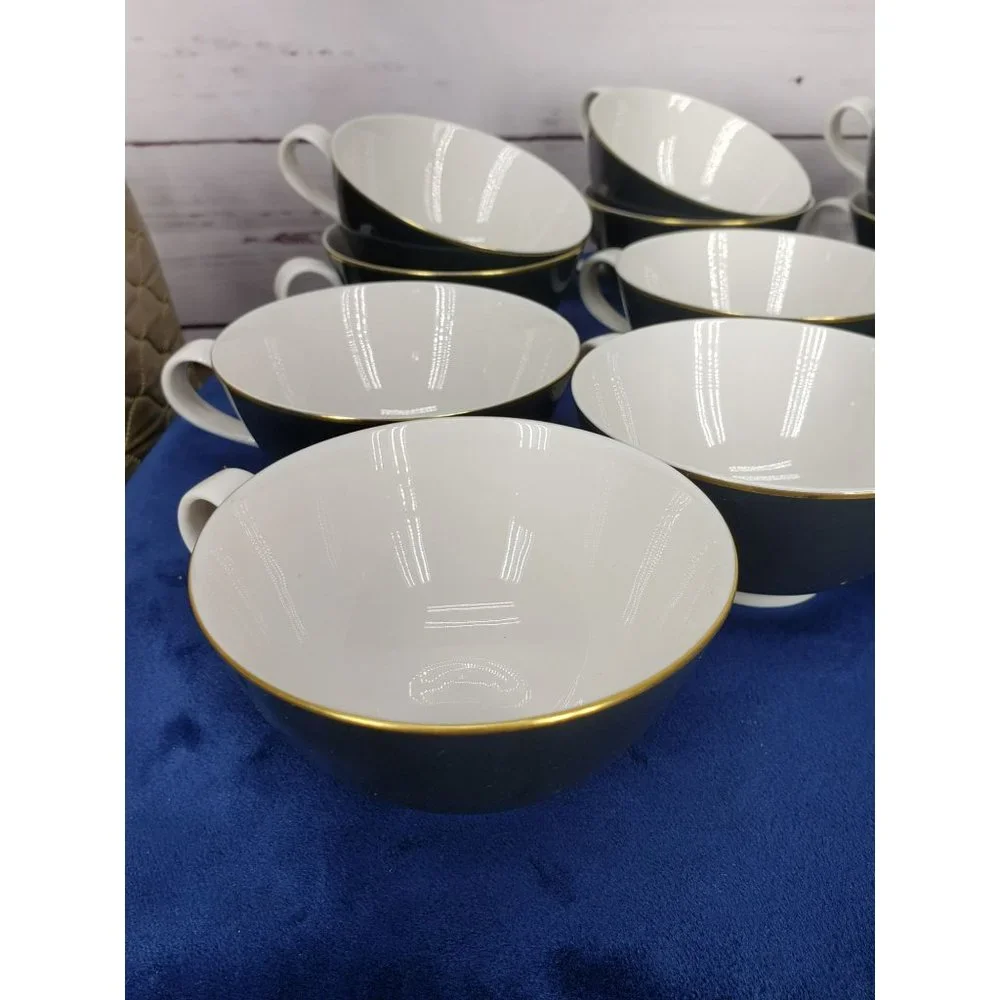 Syracuse Nocturne Cup 704895 Blue White‎ Gold Trim Lot Bundle of 12 Cups